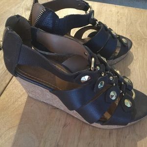 Brown Leather Wedges Size 6